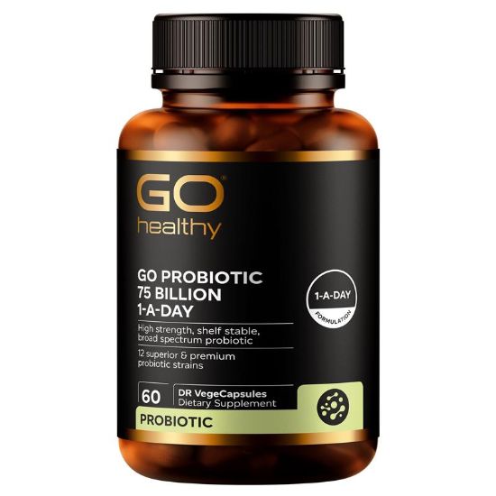 图片 GO Healthy Probiotic 75 Billion 1-A-Day 60 VegeCapsules